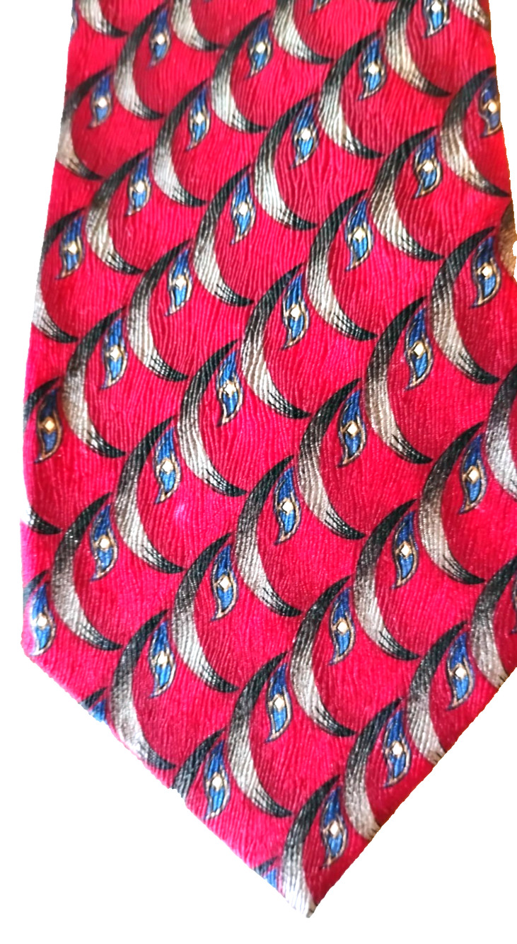 Richards Hassis Classic Silk Neck Tie Red Handmade USA Preppy Heritage 59" x 4"